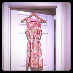 Pretty Pink/Yellow/Green/White Flower Dress